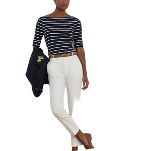 Women’s Lauren Ralph Lauren Preppy Crisp Ivory Ankle Pants Size 8P
